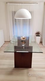 Tavolo cristallo 2m x 1m gambe in legno massello