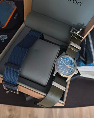 orologio hamilton khaki field  38mm blu manuale 