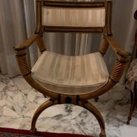 Poltrona vintage in legno "Impero / Neoclassica"