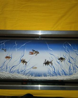 Quadro dipinto su specchio in rilievo