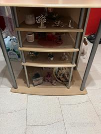 mobile porta tv e console con passacavi, 5 ripiani
