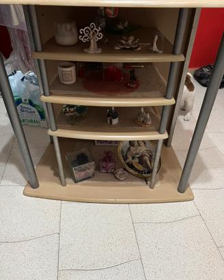 mobile porta tv e console con passacavi, 5 ripiani