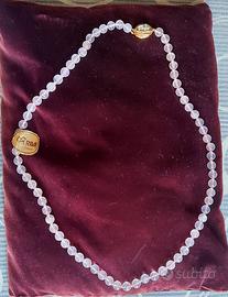 Collana in Quarzo Rosa Naturale (no bigiotteria)