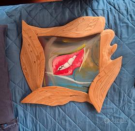 Quadro Pop Art con cornice artigianale in legno 