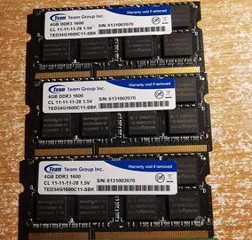 8 Ram x Notebook Da 4Gb a 1Gb