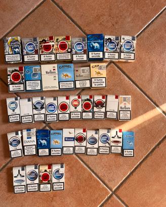 Pacchetti sigarette vuoti da collezione