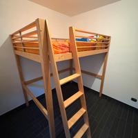 Letto a soppalco  in legno massello+materasso nuov