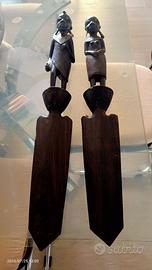 SCULTURE IN LEGNO DI EBANO AFRICA ORIENTALE '70/80