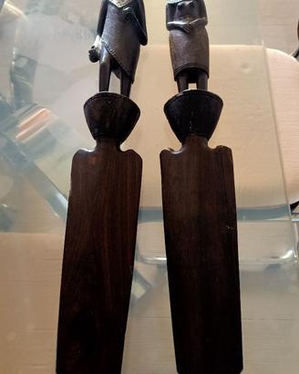 SCULTURE IN LEGNO DI EBANO AFRICA ORIENTALE '70/80
