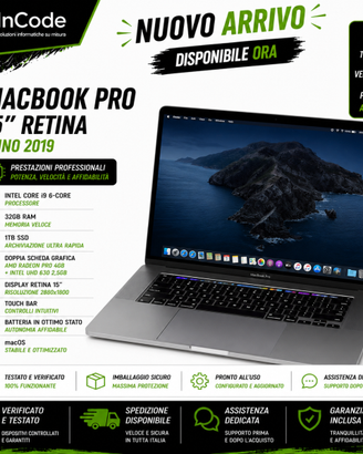 MacBook Pro 15” Retina 2019 – Intel Core i9 6-Core