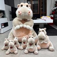 Peluche gigante Trudy ippopotamo famiglia