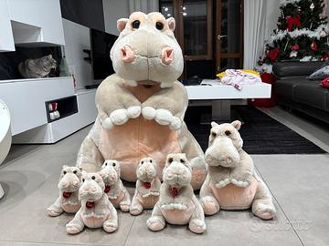 Peluche gigante Trudy ippopotamo famiglia