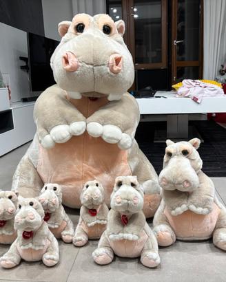 Peluche gigante Trudy ippopotamo famiglia