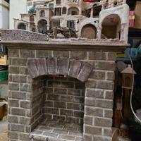 presepe e camino realistico realizzato a mano