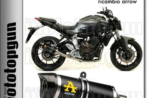 scarico arrow thunder dark  mt07, tracer 700