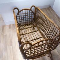 Culla vintage in bambu/vimini/rattan