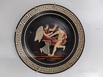 Piatto decorativo ceramica Greca fatto a mano