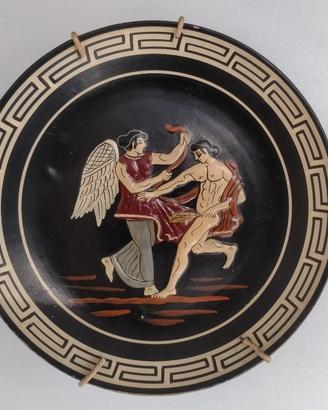 Piatto decorativo ceramica Greca fatto a mano