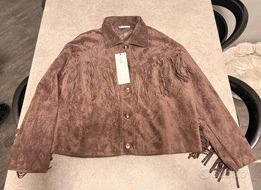 Giacca Scamosciata Con Frange Nuova