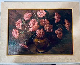 Dipinto ad olio su compensato A. Toro