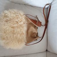 Borsa vintage di montone bianco