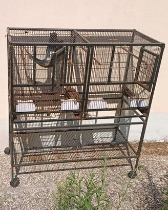 2 gabbie doppie PawHut D10-052 su ruote