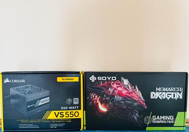 Alimentatore PC + Scheda video Gaming RX580 8GB