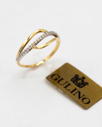 ANELLO ORO GIALLO 18 KT 750 ZIRCONI a.53
