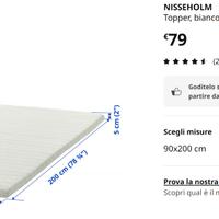 Topper materasso 90x200