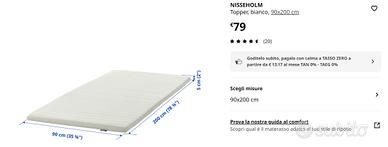 Topper materasso 90x200