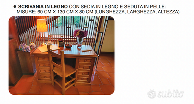 SCRIVANIA IN LEGNO NATURALE - NOCE