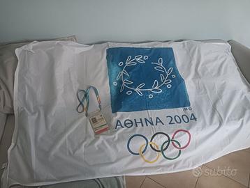 Bandiera e Pass Olimpiadi Atene 2004