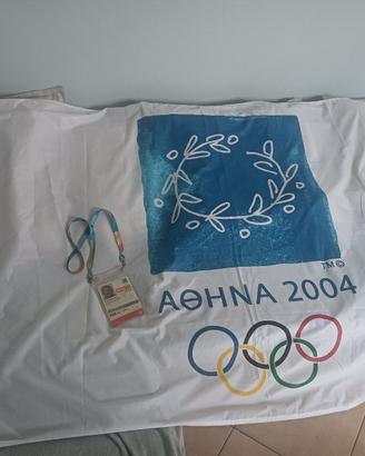 Bandiera e Pass Olimpiadi Atene 2004