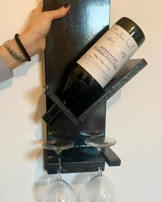 Stand vino portabottiglia e bicchieri da appendere