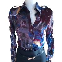 Versace jeans couture camicia in seta stampata 