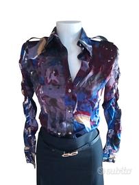 Versace jeans couture camicia in seta stampata 