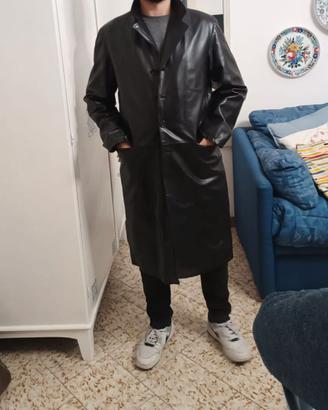 Cappotto pelle uomo lungo