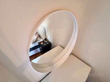 Specchio bianco rotondo