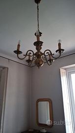 Lampadario ottone