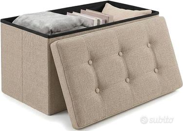 Pouf Contenitore Pieghevole con Coperchio
