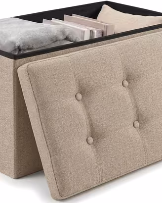Pouf Contenitore Pieghevole con Coperchio