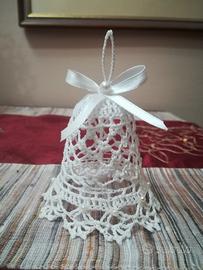 Campanella/Fiocco di neve/Cuore in 3Dall'uncinetto