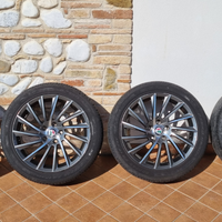 4 cerchi r17 turbina originali alfa romeo e gomme