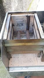 Barbecue acciaio Inox con carrello in legno