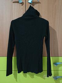 maglione nero dolcevita a costine tg. S/M