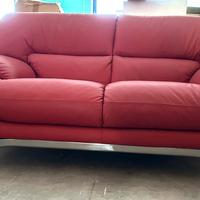 Divano 2 posti pelle rossa