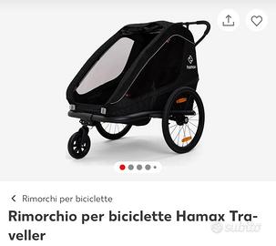 Rimorchio bici hamax due posti colore verde scuro
