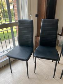 Sedie nere ecopelle nuove