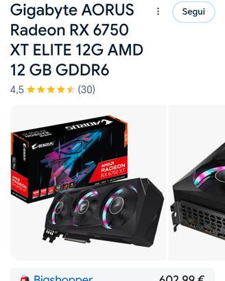 Scheda video Aorus amd radeon rx 6750 xt 12 gb