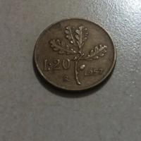 moneta da 20 lire anno 1957
